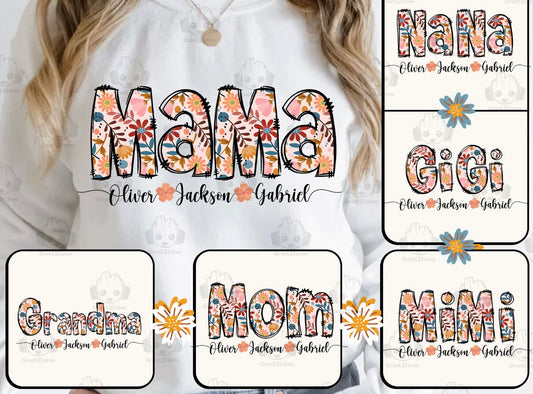 Mama Floral with Names