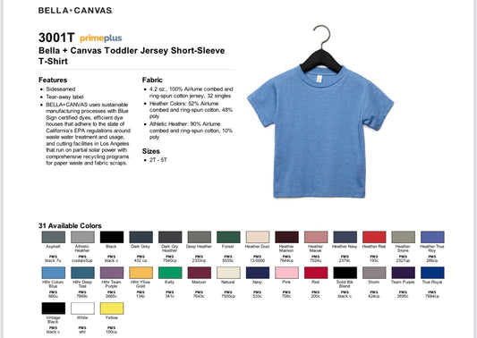 Bella Canvas Toddler Short Sleeve