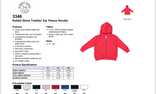 Toddler Fleece Zip Hoodie